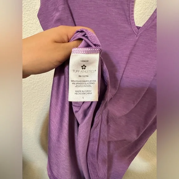 EUC TUFF ATHLETICS Lightweight Keyhole Long T-shirt Purple Pansy Color - Picture 7 of 8